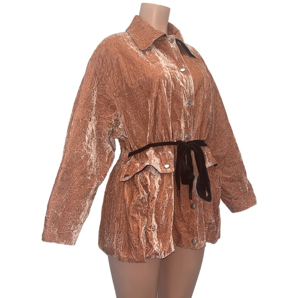 Tory Burch Textured Pink Jacket with Black Belt - Picture 4 of 6